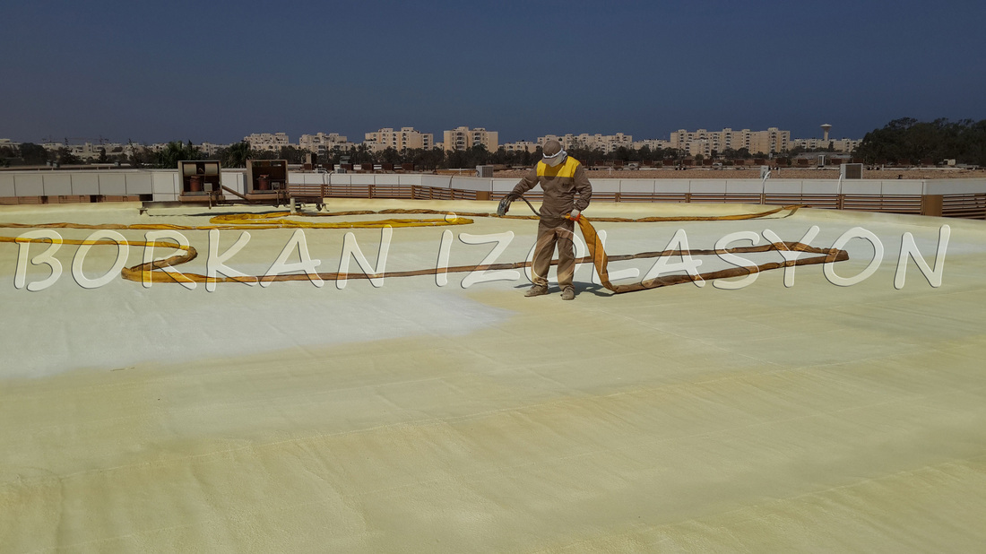Borkan - Libya Benghazi Üniversitesi çatı sprey poliüretan köpük uygulaması